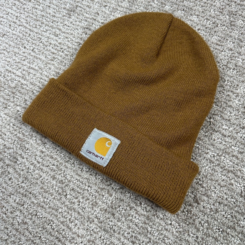 Carhartt Brown Acrylic Watch Hat Beanie Made in USA A18BRN One Size Fits All - Picture 2 of 6